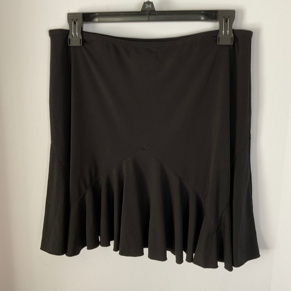 Byer California Vintage Black Ruffle Hem Mini Skirt Drop Waist Size L Made USA - Picture 8 of 8